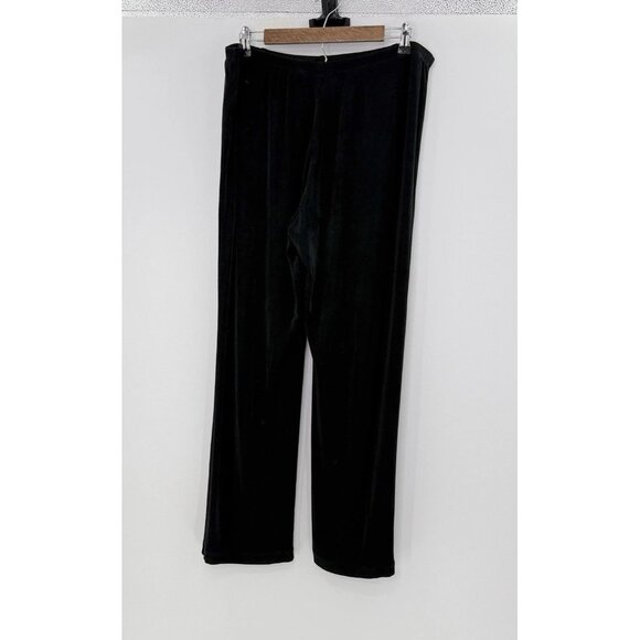 Chico’s Black Pull On Cropped Slinky Acetate Wide Leg Pants Sz 3 Boho USA - Picture 2 of 9